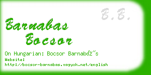 barnabas bocsor business card